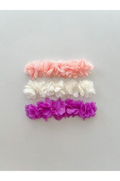 COOLMINIES Baby Girl Floral 3-Piece Elastic Bandana Set, Hair Band Set