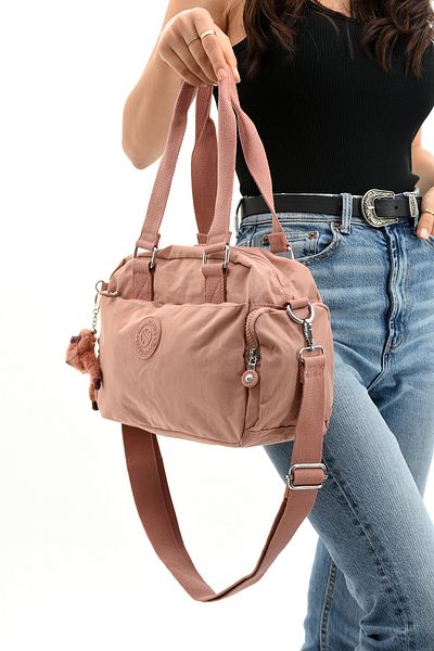 Sanmorris Sn 3030 - Water Resistant, Multi-Compartment Crinkle Bag, Shoulder Pink