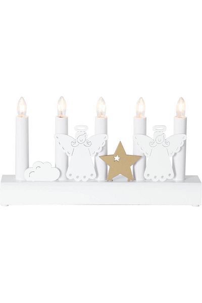 Eglo 410406   "Julıa" Candle Set of 5 E10 Wood White Gold 15cm High 28cm Long Decorative Lights