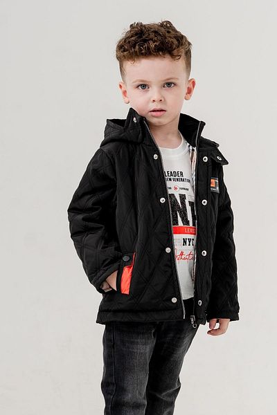 Minik Dolap Hooded Quilted Coat 3-Piece Jeans Set