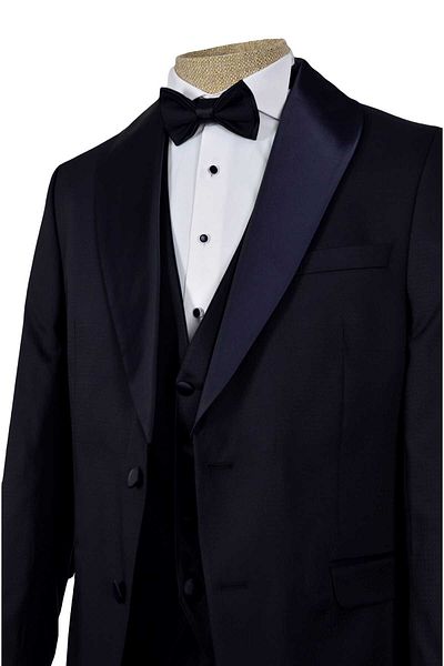 Cengiz İnler Cengiz Inler Honeycomb Pattern Shawl Collar Double Button Groom Suit