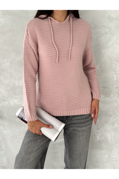 fiolin Pulover tricotat cu glugă Minimal Knit