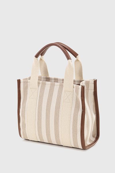 Housebags Мъжка чанта на кремави райета 245