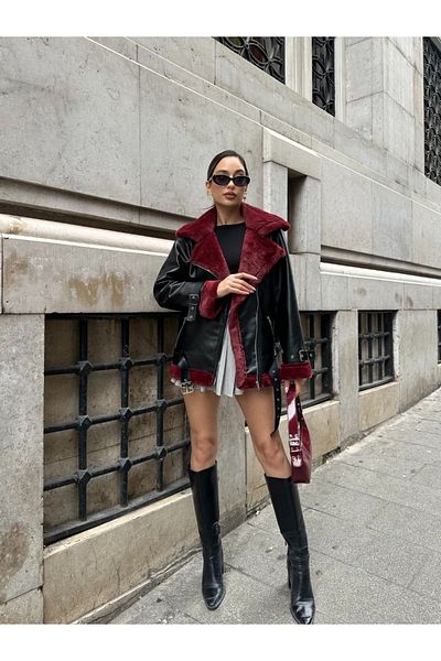 SONREİR Imported Leather Toscana Biker Coat
