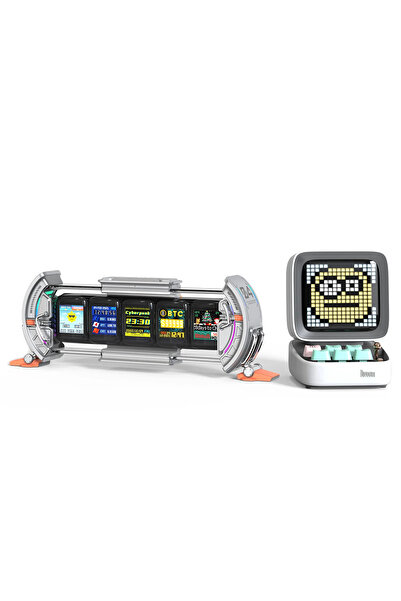 DIVOOM Ditoo Pro Beyaz Bluetooth Hoparlör Ve Times Gate Dijital Led Ekran Seti
