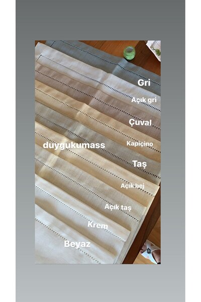 DUYGU KUMAŞ Ajur Detaylı Linen Kumaş Salon Set