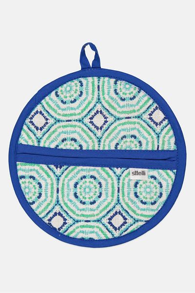 Sttelli Aztec Pattern Hypnotic Pot Holder, Blue