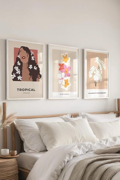 Postifull Set de pictură cu cadru, 3 bucăți de cadru alb și set de postere cu...