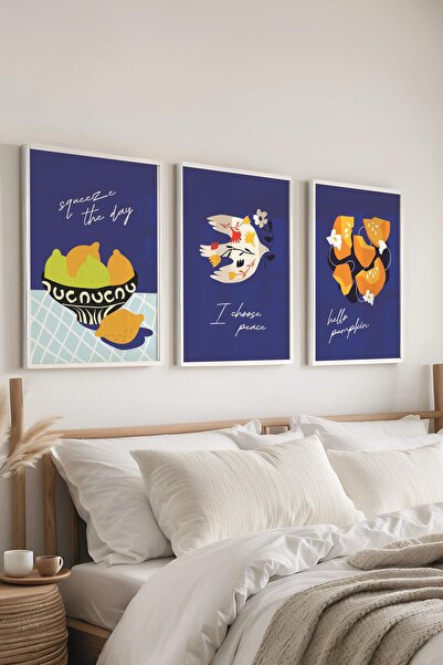 Postifull Set de picturi cu rame, 3 bucăți de rame albe și set de postere cu ...