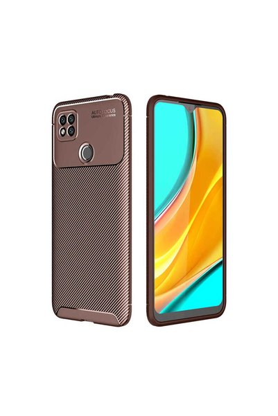 Techaks جراب Redmi 9C غطاء سيليكون زوري نيغرو - بني