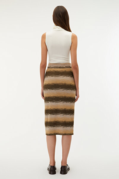 Mudo Striped Knitting Midi Skirt