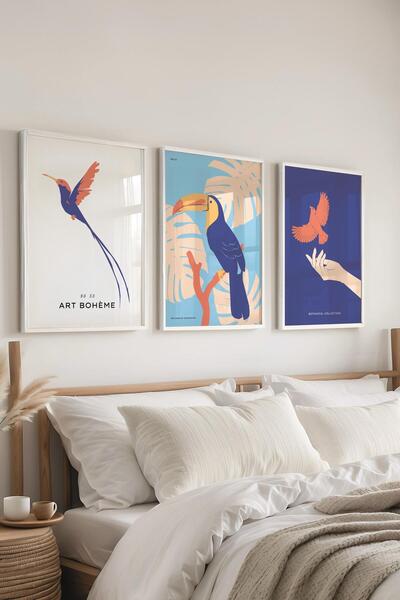 Postifull Set de picturi cu cadru, 3 bucăți de cadru alb și set de postere cu...