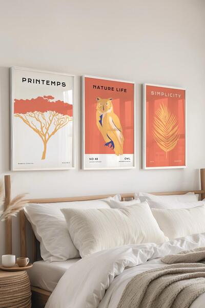 Postifull Set de pictură cu cadru, 3 bucăți cadru alb și set de postere cu te...