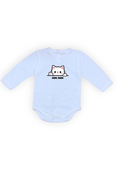 Mnk Baby&Kids بدلة أطفال Sarıl Bana Kedi مطبوع مع أزرار كبس باللون الأزرق