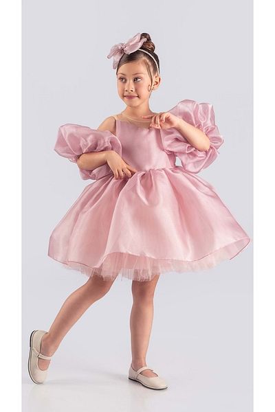 Mnk Baby&Kids Rochie de seară pentru fete Miss California PUDRA - MNK0594