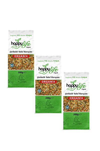 Happy Life HAPPY LİFE ORGANİK ÇORBALIK TAHIL KARIŞIMI 500GR X 3 ADET