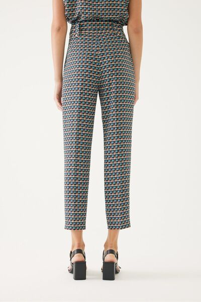 Exquise Mixed Patterned Ankle Cut Trousers