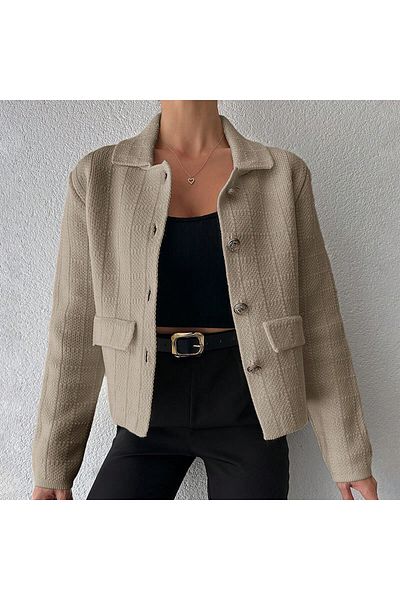 Puella Дамски жилетка с копчета и джобове в златисто