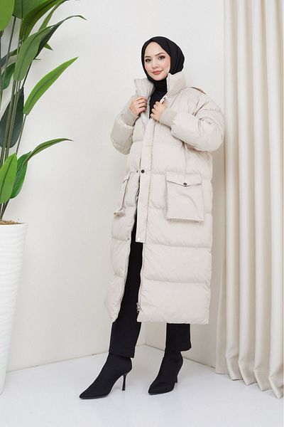 Modamorfo Hidden Hooded Fiber Filling Puffer Coat