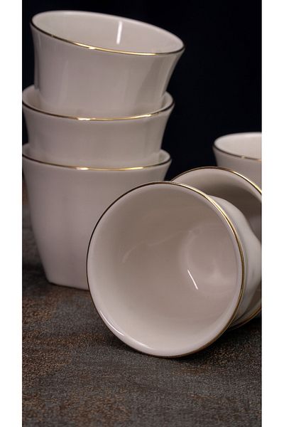 Heda Porselen 6-Piece 6-Person Gold Gilded Mirra Set