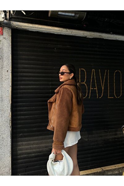 SONREİR Nubukový kabát - plyšový rukáv s detaily