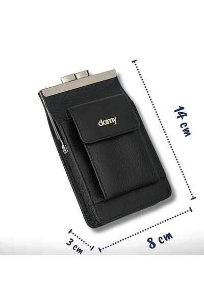 DAMY Portofel din piele pentru barbati si femei - Suport pentru tigari, suport card - Model 702