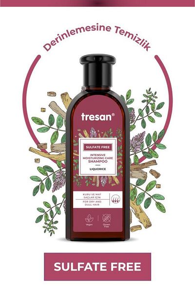 Tresan 300 ml Moisturizing Intensive Licorice Root Care Shampoo - Sulfate-Free