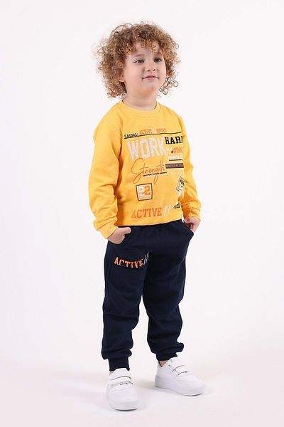 Mnk Baby&Kids Trening pentru baieti - MNK3112 GALBEN, Imprimat de lucru