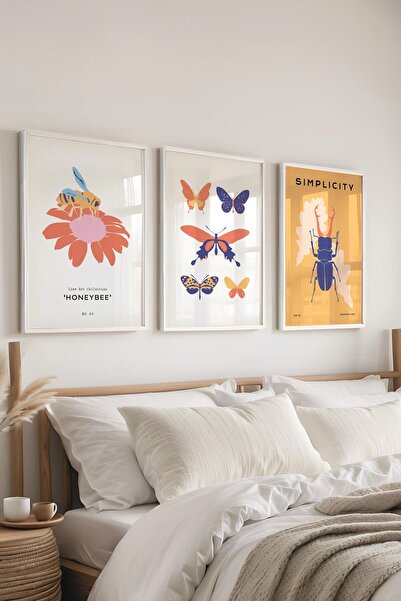 Postifull Set de picturi cu rame, 3 bucăți de rame albe și set de postere cu ...