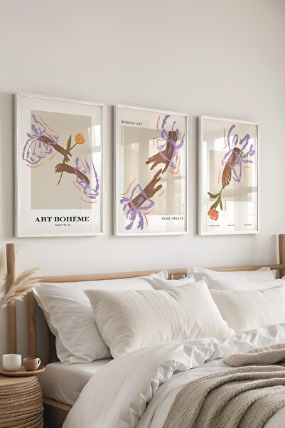 Postifull Set de pictură cu cadru, 3 bucăți de cadru alb și set de postere cu...