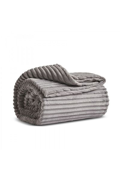 Karaca Ruby Stripe Wellsoft Doppel Decke, Grau