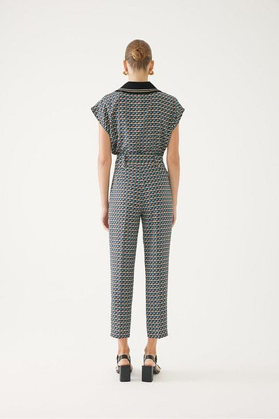 Exquise Mixed Patterned Ankle Cut Trousers