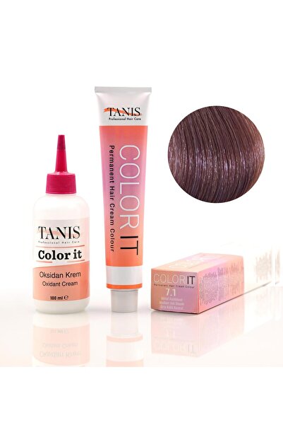 TANİS PROFESSİONAL TANİS COLOR-IT (100 ML) Permanent Saç Boyası 7.1 (Orta Kül...