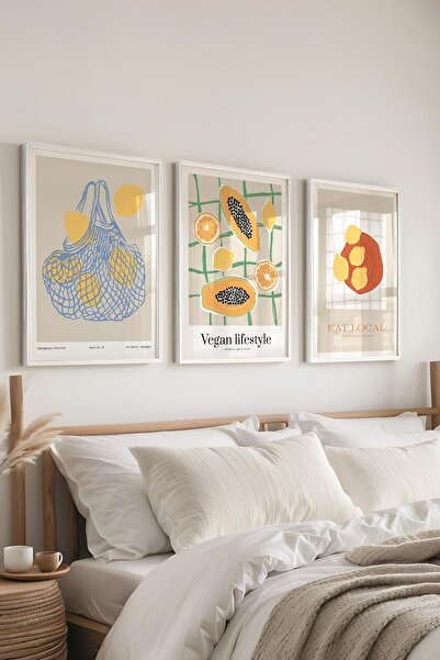 Postifull Set de picturi cu rame, 3 bucăți de rame albe și set de postere cu ...