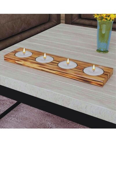 Yıldız Home Aşhap 4.lü Tealight Doğal Renk Dekoratif Mumluk