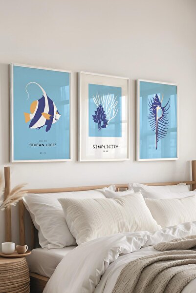 Postifull Set de picturi cu rame, 3 bucăți de rame albe și set de postere cu ...