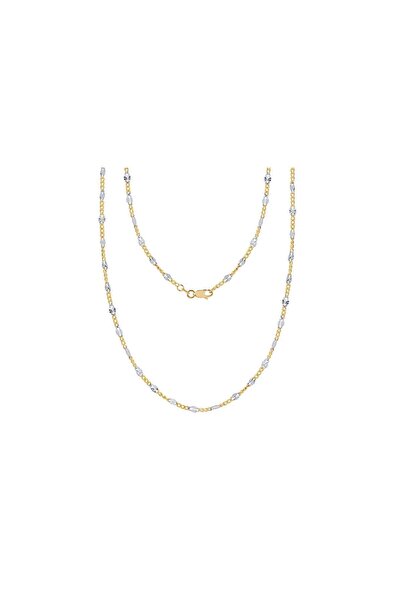 Diamond Line-Gülaylar 14 Ayar Sarı-beyaz Altın Trend Zincir