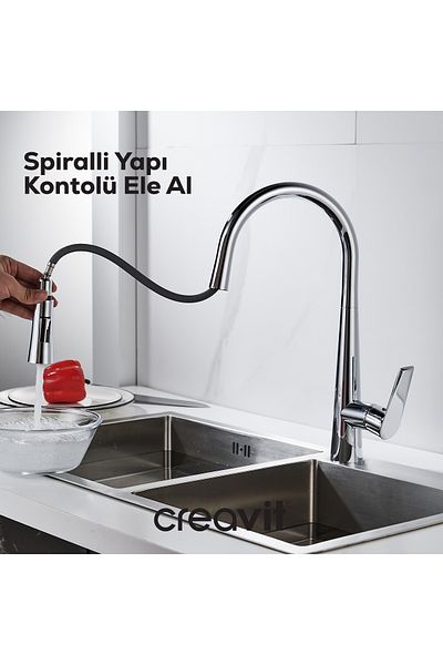 Creavit Chrome Color Spiral Kitchen Luminaire