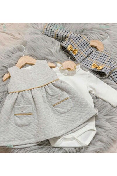 Babydola Gri Bolerolu Kız Çocuk Elbise - 13448
