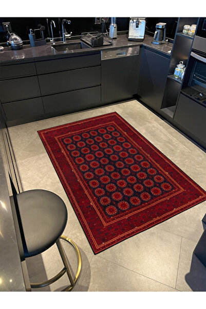 Rugs Modern Halı مجموعة باريس بورجوندي تحت عنوان الزخارف العرقية منقوشة السجا...