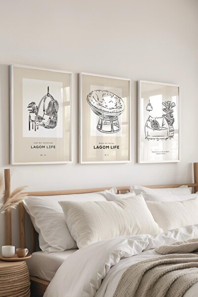 Postifull Set de picturi cu cadru, 3 bucăți de cadru alb și set de postere cu...