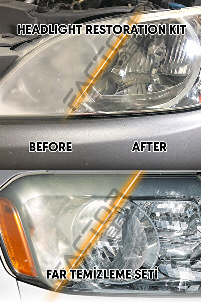 TULPAR KİMYA Factor 360 Far Temizleme Ve Parlatma Seti (HEADLIGHT CLEANER KIT)