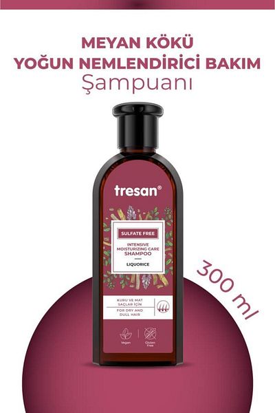 Tresan 300 ml Moisturizing Intensive Licorice Root Care Shampoo - Sulfate-Free