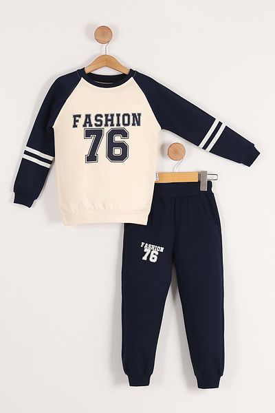 Mnk Baby&Kids Φόρμα για αγόρια - Fashion 76 Print, MNK3104 ΣΚΟΥΡΟ ΜΠΛΕ
