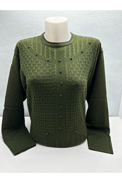 Adonya ТРИКОТАЖНА СВІТЧКА З РЕЛЬЄФНИМ ВІЗЕРУНКОМ І ДЕТАЛЯМИ З КАМЕНІВ, ЗИМОВА...