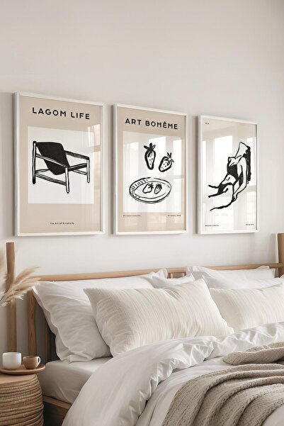 Postifull Set de pictură cu cadru, 3 bucăți de cadru alb și set de postere cu...