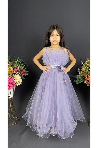Mnk Baby&Kids Rochie de seară pentru fete în straturi liliac - Mnk0475