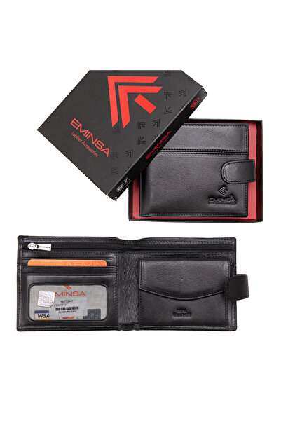 Eminsa Erkek Siyah Hakiki Deri Cüz