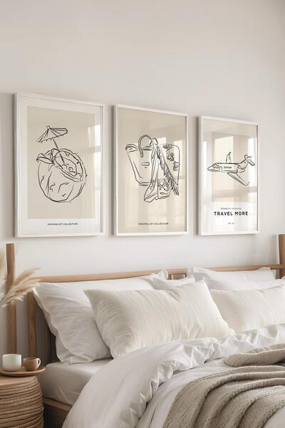 Postifull Set de pictură cu cadru, 3 bucăți de cadru alb și set de postere cu...