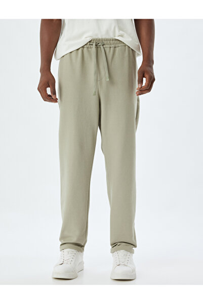 Koton Slim Fit Pantolon Beli Bağcıklı Cep Detaylı Pamuk Karışımlı